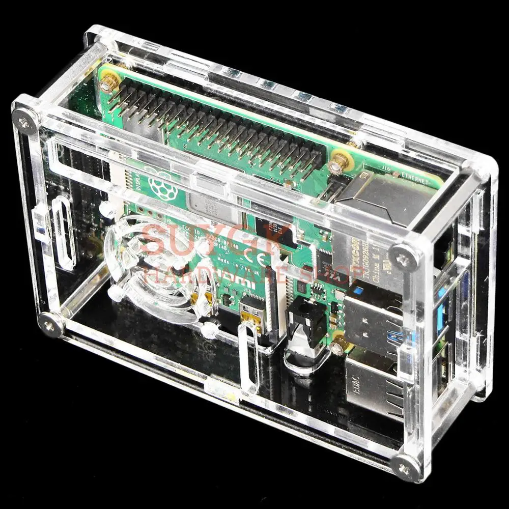 Пластиковый корпус для Raspberry PI 4 1 ГБ/2 ГБ/4 ГБ|Аксессуары демонстрационных стендов|