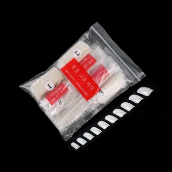 

500 Pcs Half Cover False Nails Press on Nails Tips Clear Acrylic Nails 10 Sizes for Nail Salons and DIY Nail Art