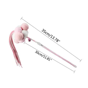 

Pet Toy Teaser Cat Teasing Stick Fairy Ball Bell Tassels Interactive Stick Cats Supplies