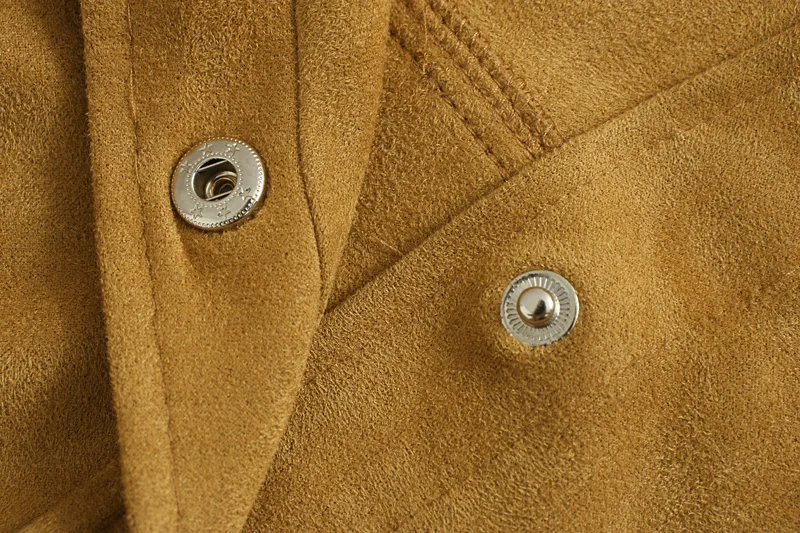 Винтажное однотонное пальто с длинными рукавами и отворотами, декоративное пальто с бахромой, замшевая текстура и Самостоятельная свободная повседневная женская одежда, куртка