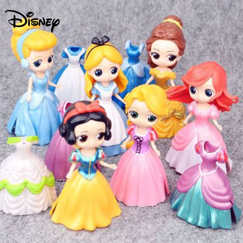 Disney Q version of the dressprincess 6 длинные волосы Alice Belle ручная офисная игрушка украшения для