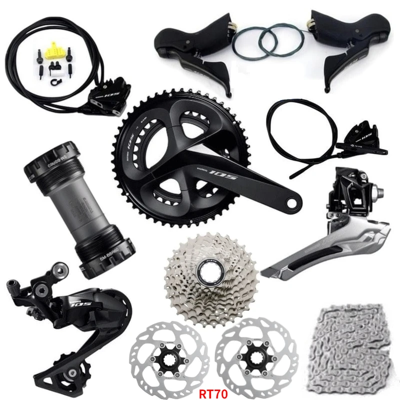Shimano 105 R7020 R7070 11 Speed Hydraulische Schijfremmen Groepset  Racefiets Groepset RT700 Rotors|Bicycle Crank \u0026 Chainwheel| - AliExpress