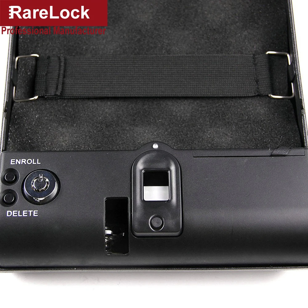 Rarelock Смарт Сейф био-бокс отпечатков пальцев замок биометрический для ключа пистолет хранилище ценных вещей кабель Портативный OS100A dd