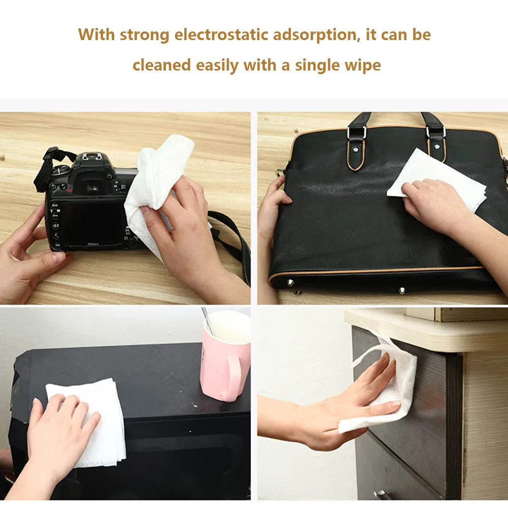 100pcs Disposable Electrostatic Dust Removal Mop Paper Home Kitchen Bathroom Cleaning Cloth JAN88