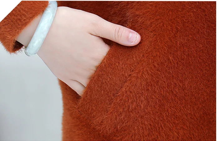 Autumn And Winter New Middle-Aged Women Mink Cashmere Sweater Coat Plus Size Thick Warm Knit Cardigan Sweater F562