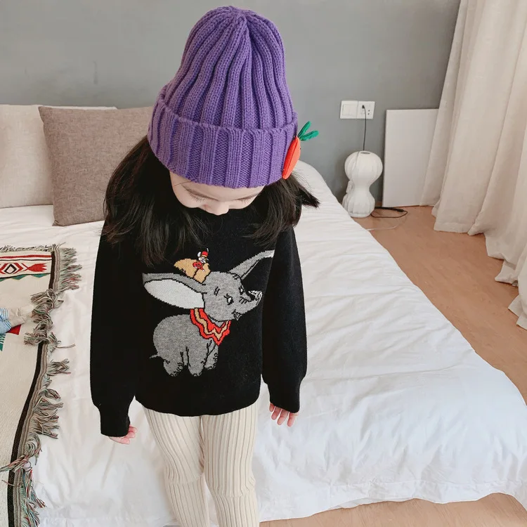 Autumn And Winter New Style CHILDREN'S Jacket Dumbo Dehaired Angora Men And Women Children Long-sleeved Pullover Thick Knit