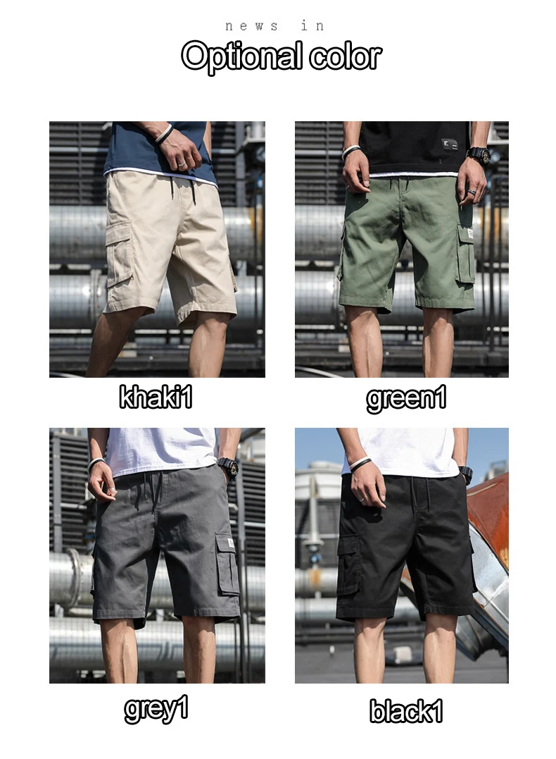 mens casual summer shorts Cotton Shorts Men Summer Fashion Shorts Multi-Pockets Bermudas Male Summer Clothing Streetwear Plus Size Shorts Thin 6XL 7XL mens casual summer shorts