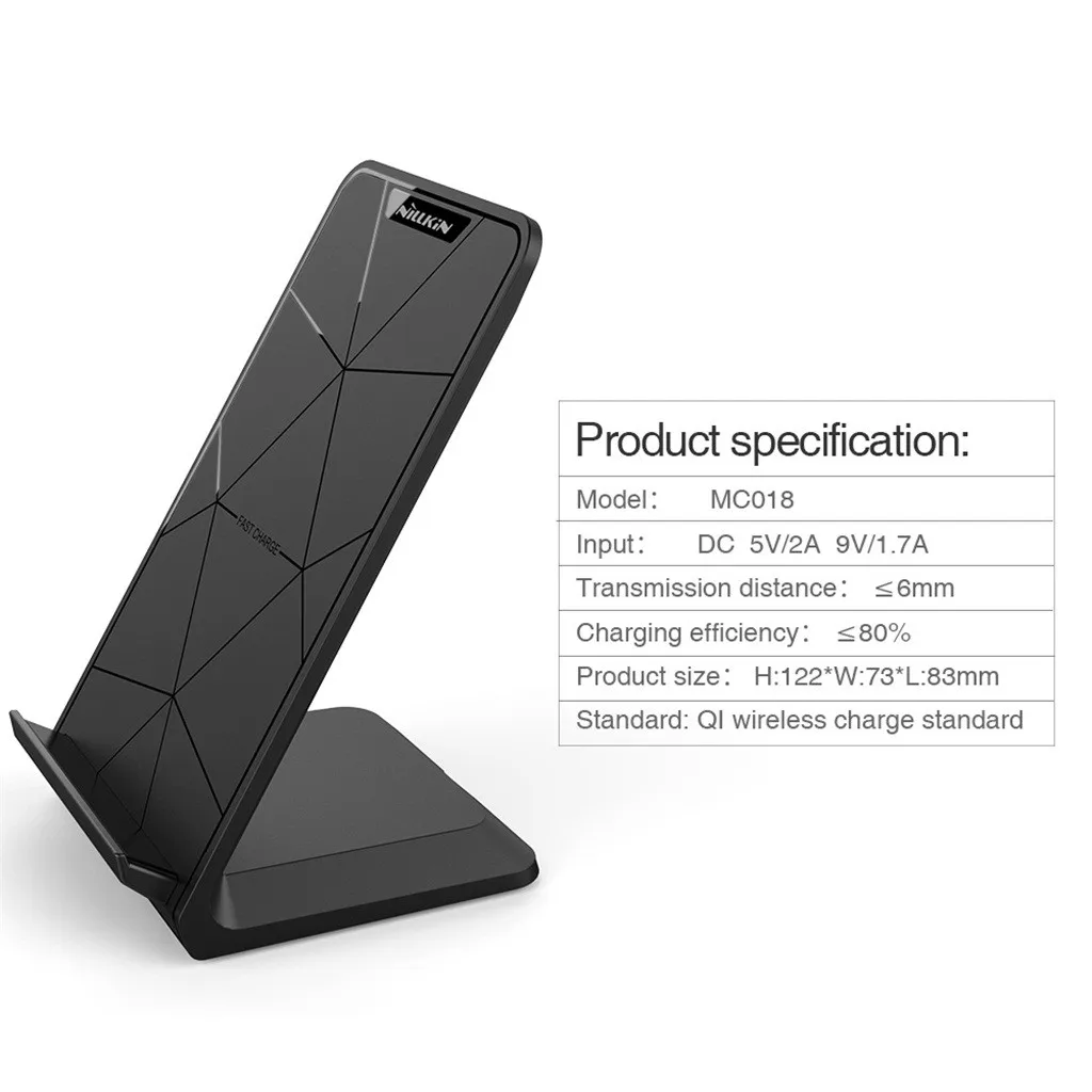 Быстрая Qi сертифицированная Беспроводная зарядная подставка совместима с iPhone для samsung