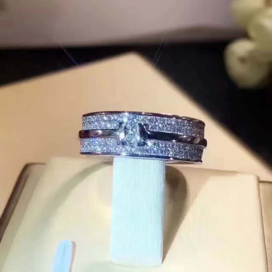 

TSHOU153 silver T letter round Silver luxury tiff Ring gift for women