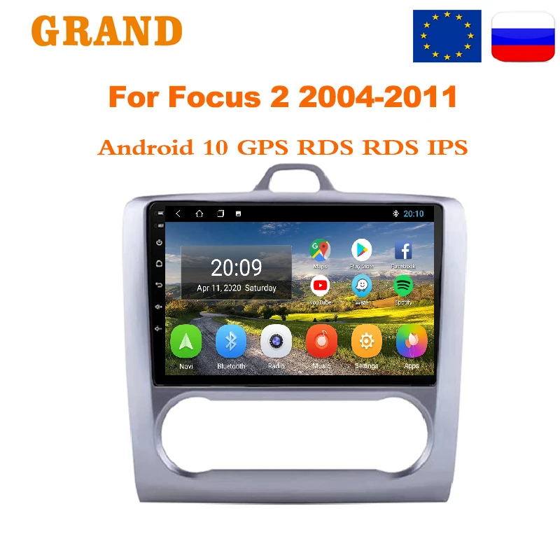 Автомагнитола GRAND TS10 на Android для Ford Focus 2 3 Mk2 Mk3 2004 2005-2011 мультимедийный