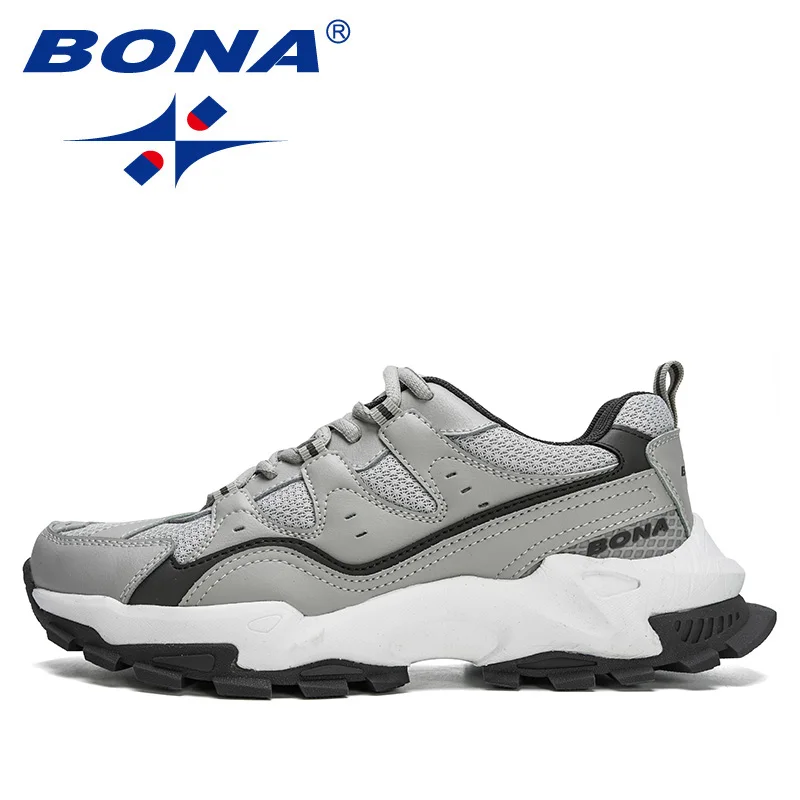 BONA 2021 New Designers Action Leather Running Sneakers Men Jogging Shoes Walking Footwear Man Athletic Trainer Shoes Mansculino