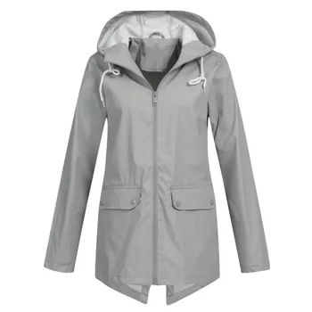 

Women Jackets Winter Coat Jacket Women Solid Jacket Outdoor Plus Size Waterproof Hooded Windbreaker Lightweight Loose Coat