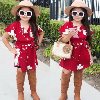 

AU Toddler Kids Baby Girls One Piece Japanese style Outfit Summer One Piece Outfit Clothes Romper Jumpsuit Floral Summer Holiday