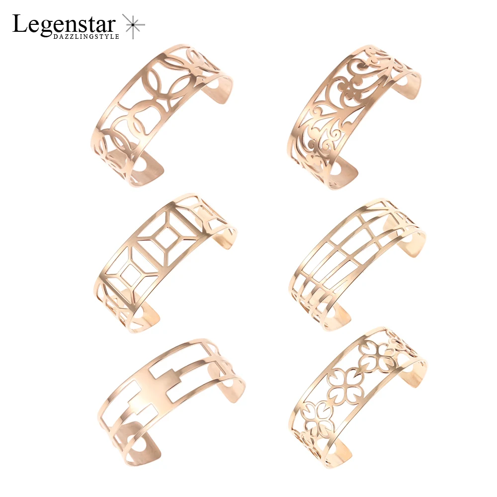 Legenstar Bangles For Women Hollow Stainless Steel Rose Gold Cuff Bracelets&ampBangles Bijoux Manchette Femme Bracelet Pulseiras | Украшения