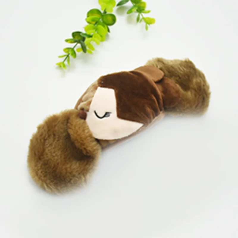 Khaki Модная теплая зимняя маска с принтом лисы, 2 в 1, наушники, защита от пыли и ветра, защитная маска для детей - Цвет: Khaki
