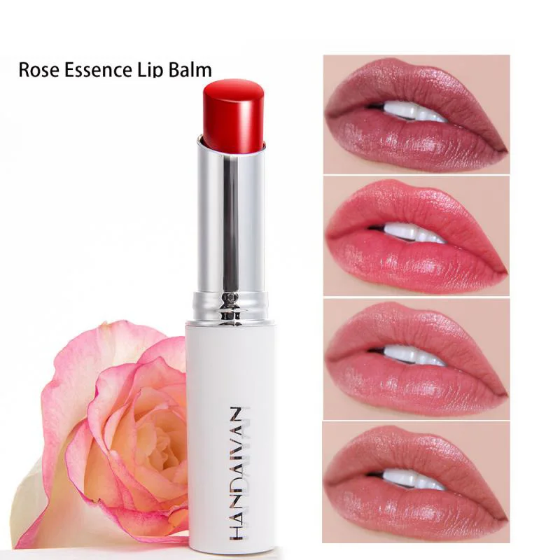 

3.2g 1pc Natural Rose Essence Glitter Lipstick Moisturizing Lip Balm Waterproof Long Lasting Women Cosmetics Makeup