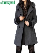 CHAMSGEND, осенне-зимнее шерстяное пальто, женское теплое шерстяное пальто с длинным рукавом, женское повседневное пальто с карманами, пальто Abrigos#7