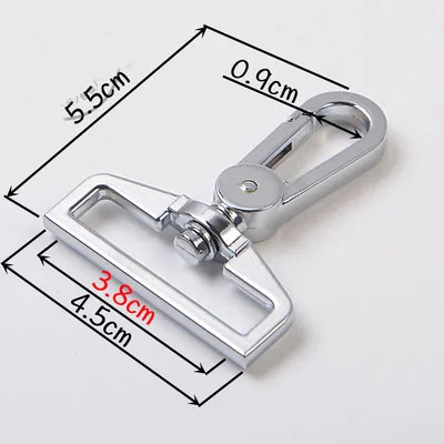 Silver38mmB Комплект из 4 предметов Meetee 32/38 мм сумки и ремешком с пряжкой вокруг Поворотный замок-карабин триггер зажимы застежка-Карабин Для ручные сумки висит кожаные аксессуары для рукоделия - Цвет: Silver38mmB