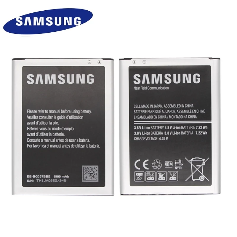 EB-BG357BBE Оригинальная батарея samsung для samsung Ace 4 GALAXY Ace стиль LTE SM-G357FZ G357 телефон аккумулятор 1900 мАч NFC
