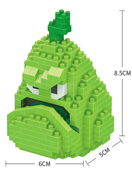 Растения против Зомби блок Подсолнух Cob пушки Сквош Diy игры мини-строительные кирпичные игрушки для детей без коробки подарок на день рождения - Цвет: Небесно-голубой