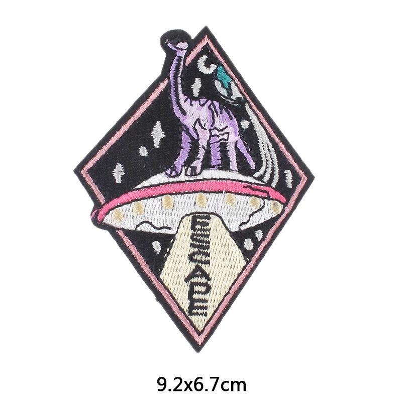 Нашивка С Вышивкой UFO Alien для одежды, крутые наклейки для футболки для мальчиков, декоративная нашивка на спине, термостойкая одежда - Цвет: PE3398CT