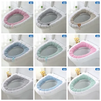 

2020 New Winter Comfortable Soft Heated Washable Toilet Seat Mat Set Bathroom Accessories Interior For Home Decor Closestool Mat