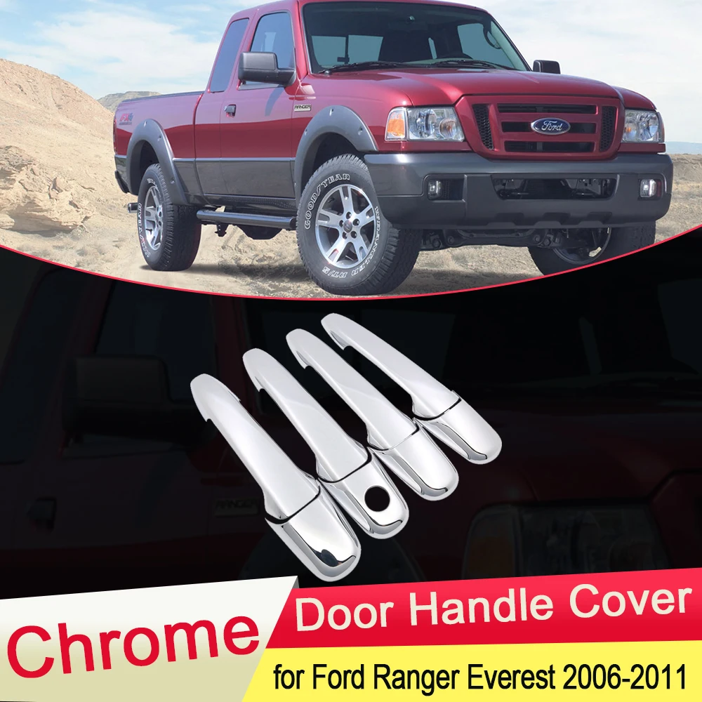 Для Ford Ranger Everest 2006 2007 2008 2009 2010 2011 Роскошная хромированная Дверная ручка Крышка
