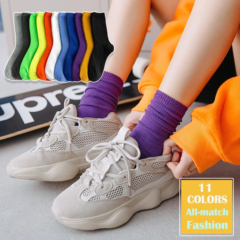 

Women's Tube Socks Autumn WinterPure Cotton Pile Pile Socks Ladies Korean Japanese Spring And Autumn Long Tube Cotton Ins Tide