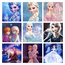 Disney Princess Diamond Painting 5D DIY Frozen Cute Full Square/Round Rhinestone Cross Stitch Mosaic Rhinestone Decoration