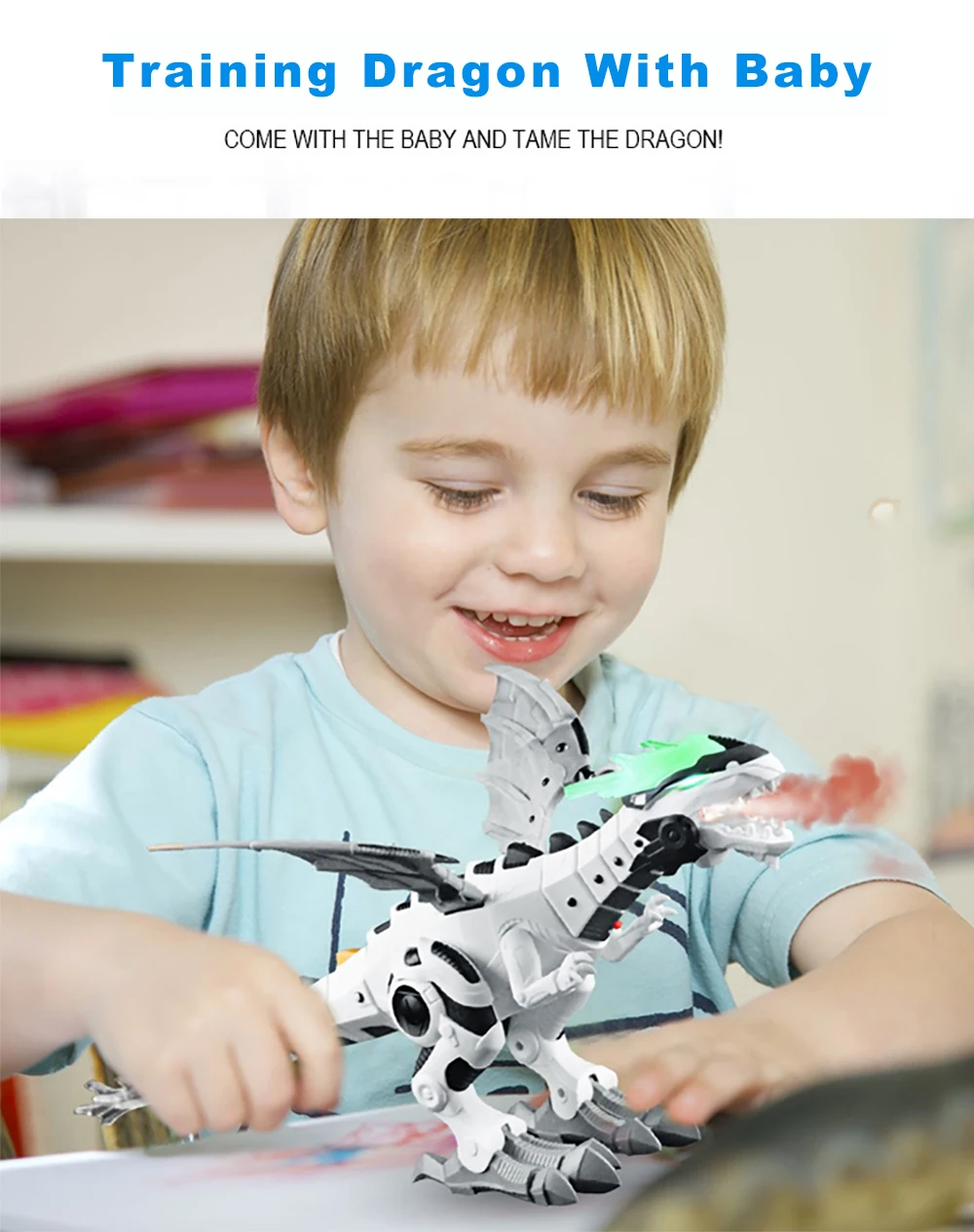 White Spray Electric Dinosaur