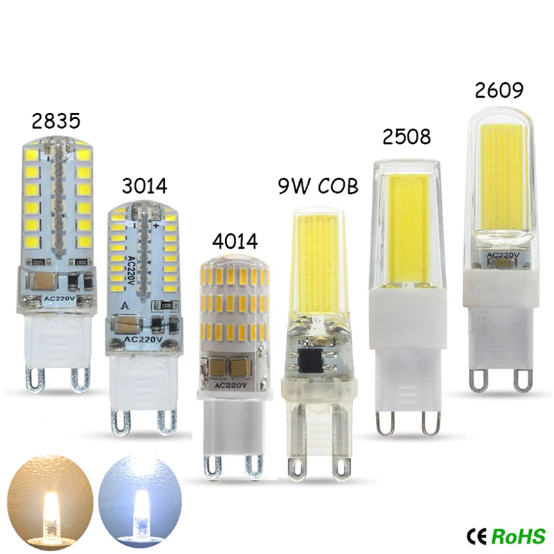 Светодиодная лампа G4 G9 8 Вт 12 кукурузная Лампа AC 220 В постоянного тока SMD2835 3014 104