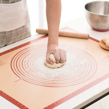 

Silicone Baking Mats Sheet Pia Dough Non-Stick With Measurements Countertop Baking Mat For Rolling Dough Pie *