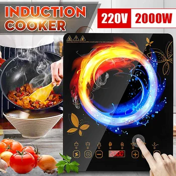 

Electric 2200W 220V Touch Control Induction Cooker Electromagnetic Oven Hot Pot Heating Stove Adjustable Mode Household