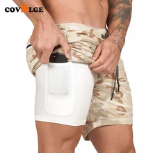 Covrlge летние шорты для мужчин размера плюс xxxl быстросохнущие шорты для бега мужские 2 в 1 безопасные шорты с карманами MKD035
