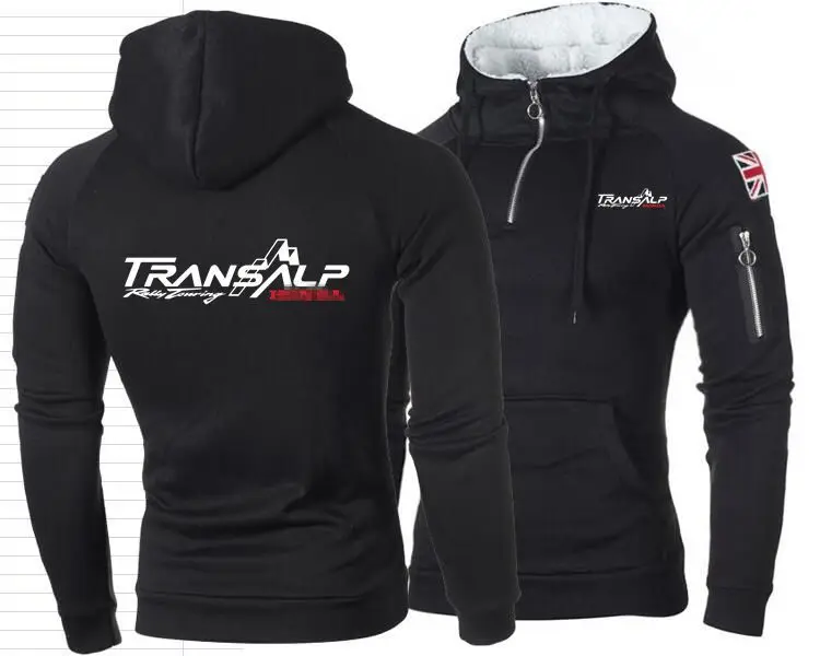 Мужская толстовка с капюшоном и полумолнией в стиле Transalp 650 XL700V JDM английским