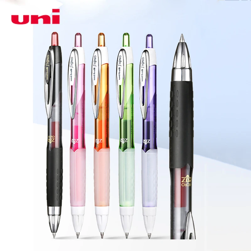 1pcs Japanese Uni Press Type Gel Pen Umn-207/umn-207F Soft Grip 0.5mm/0.7mm  Gel Pen Student Signature/pen for Business Office