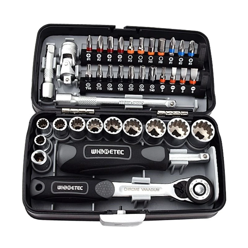 

High quality 38PCS Mini ratchet wrench set 1/4 socket screwdriver head hex trox slot bit Hand Tool Set S2 material O12 19