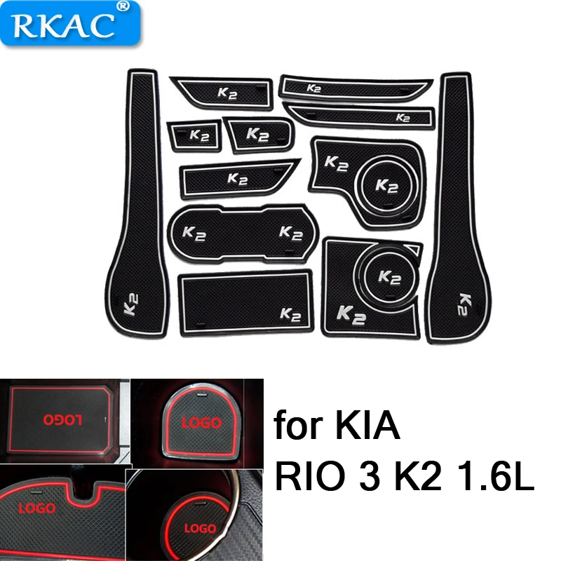 

RKAC Anti-Slip Gate Slot Mat Rubber Coaster for KIA RIO 3 K2 1.6L Accessories Car Stickers Customized car styling
