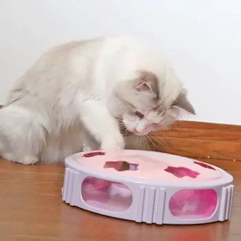 

Pet Cat Electric Toy Automatic Interactive Funny Game Stick Feather Tumbler Toys 360 Degree Rotation Cat Supplies Christmas Gift