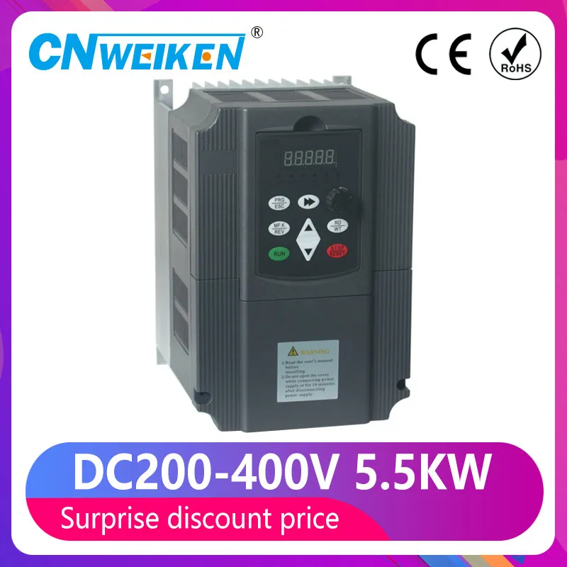 AC 220V 8hp Solar VFD 5.5KW DC to трехфазный инвертор преобразователь частоты привод