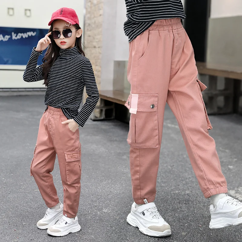 black and pink cargo pants