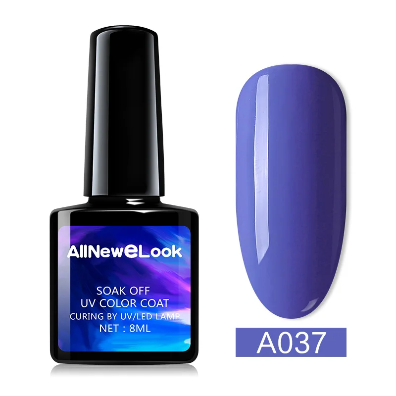 AllNeweLook, черная бутылка, 8 мл, Гель-лак для ногтей, УФ светодиодный, Полупостоянный Гель-лак, lakier hybrydowy