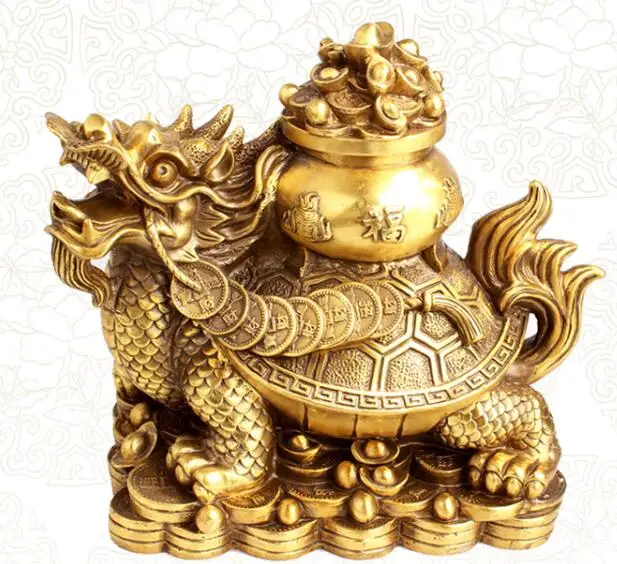Brass Fengshui Tortoise Jubao Pot Arrangements Dragon Turtle Home Decorations | Дом и сад