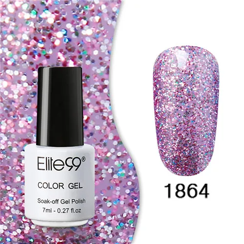 1864Glitter Light Pk Elite99 личная гигиена лак 7 мл свежий красочный лак для ногтей нужна лампа праймер долговечный светодиодный гель для наращивания ногтей - Цвет: 1864Glitter Light Pk