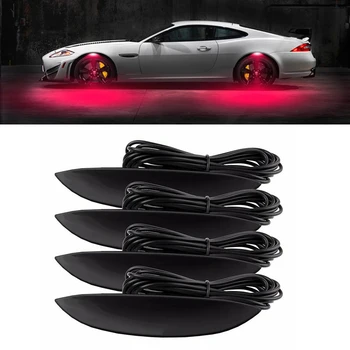 

4pcs Universal Automobile Fender Wheel Eyebrow LED Light Colorful Decor APP Control Flashing Lamp Ambient Light Car Accessories