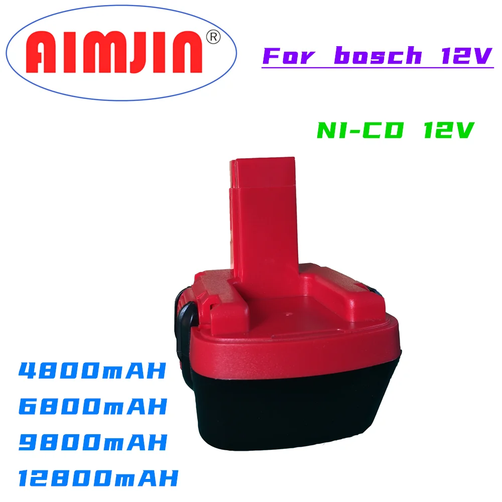 Per Bosch 12V 4800/6800/9800/12800Mah Batteria Ricaricabile Psr Ahs Gsb Gsr Ve-2 Bat043 Bat045 Bat046 Bat049 Bat120 Bat13
