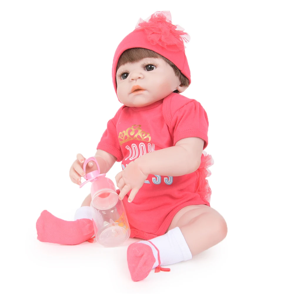 Имитация принцессы Bebe Reborn baby girl куклы 22 дюймов полный Силиконовый корпус водонепроницаемый Reborn дети Playmate ребенок подарок на день рождения