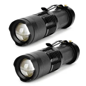 

(2 pcs/ lot) Convex Lens Zooming Flashlight 1-mode 490lm mini LED Torch Lamp Q3 LED Flashlight Lantern 1x AA / 14500 Torchlight