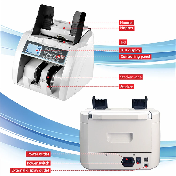 Detecção de Dinheiro Máquina de Contagem de Semi-valor Contador de Dinheiro Novo Design Frontal Carregamento Bill Contador uv - mg ir dd Contagem Display Lcd 5 Novo design frontal carregamento bill contador uv