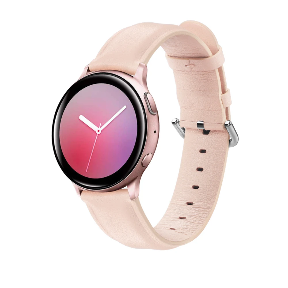 Pink Модные 20 мм Кожаные Ремешки для наручных часов для samsung Galaxy Watch Active 2 браслет умный спортивный ремешок для samsung Galaxy Watch 42 мм - Цвет ремешка: Pink